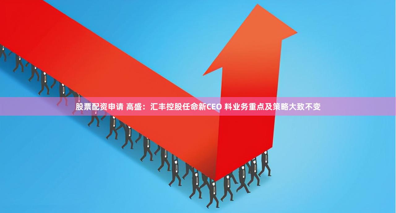 股票配资申请 高盛：汇丰控股任命新CEO 料业务重点及策略大致不变