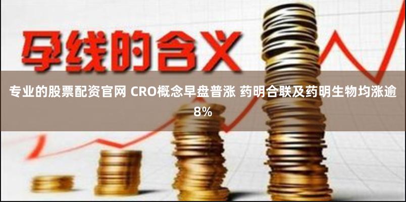 专业的股票配资官网 CRO概念早盘普涨 药明合联及药明生物均涨逾8%